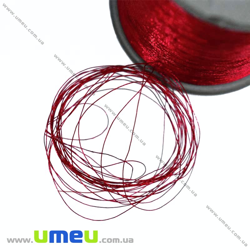 Нитки металізовані 0,1 мм, Червона (KNT-028189)