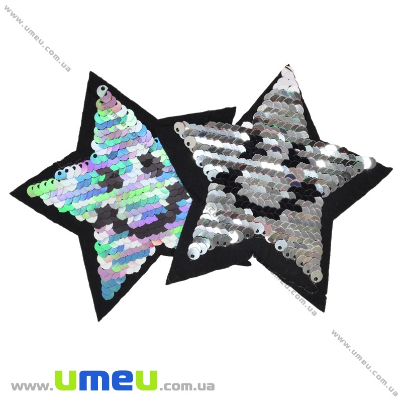 Термоаплікація двостороння Зірочка, 9х9 см, Кольорова (APL-027112)