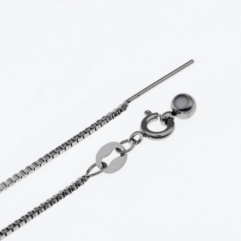 Основа на шею из нерж. ст. с регулировкой длины, 1,2 мм, Темное серебро, 45 см (STL-055566)