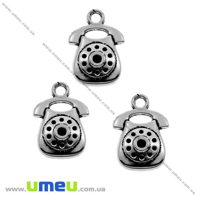 Підвіска метал. Телефон, 17х12 мм, Античне срібло (POD-028322)