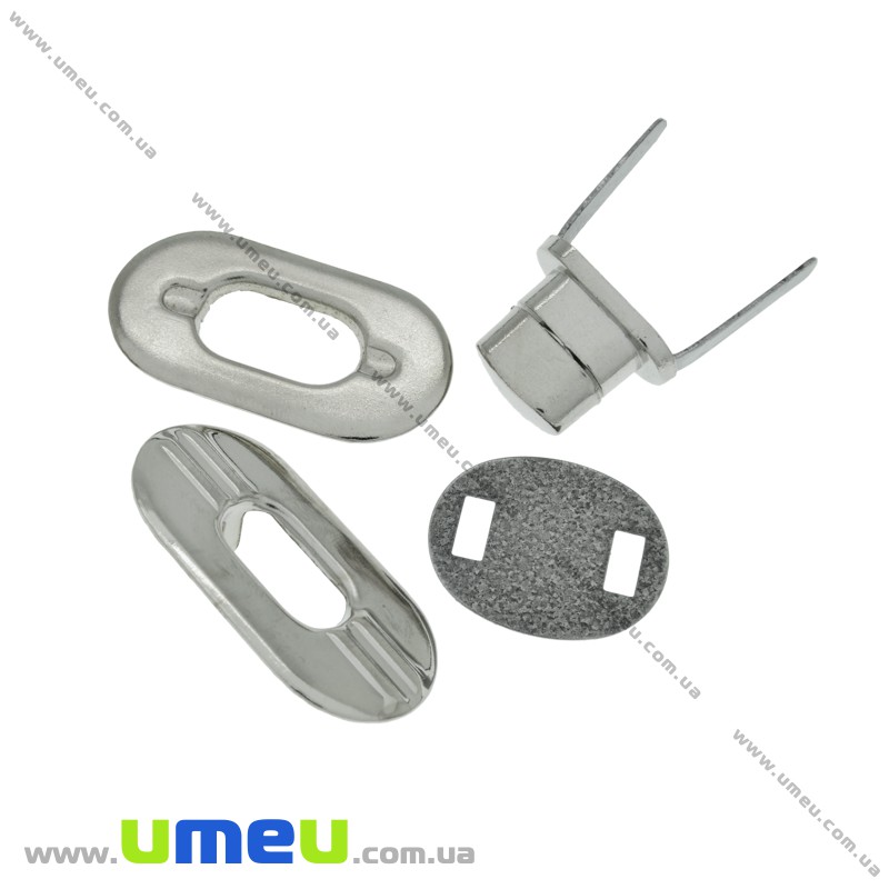 Замок для сумки поворотный, 36х19 мм, Темное серебро (BAG-002395)
