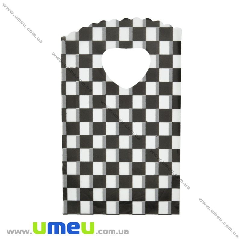 Подарунковий пакетик, 15х9 см, Чорно-білий (UPK-026247)
