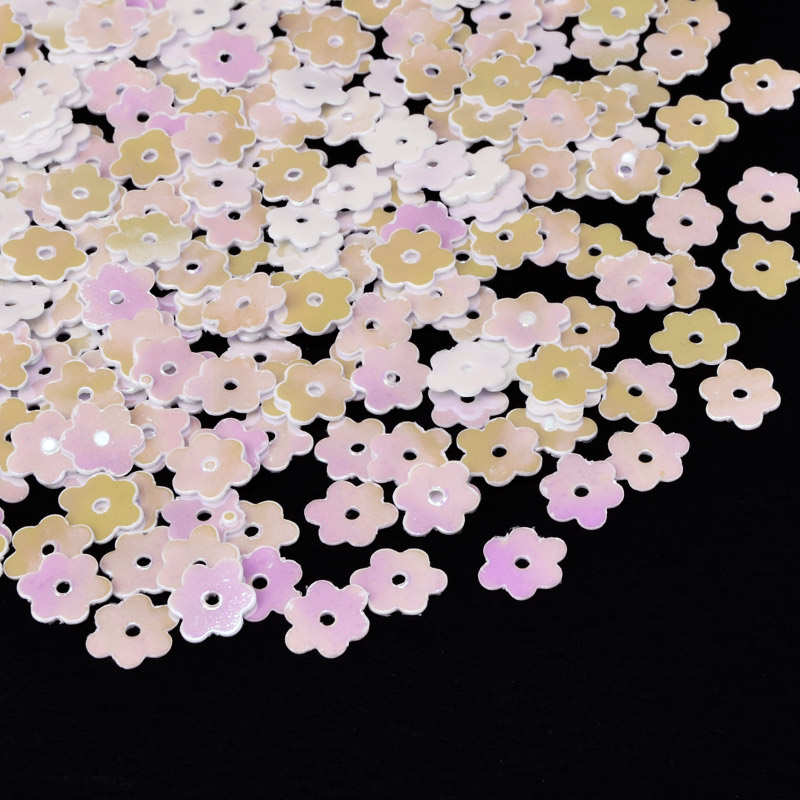 Паєтки Китай Квіти, 7 мм, Білі АВ (PAI-052833)