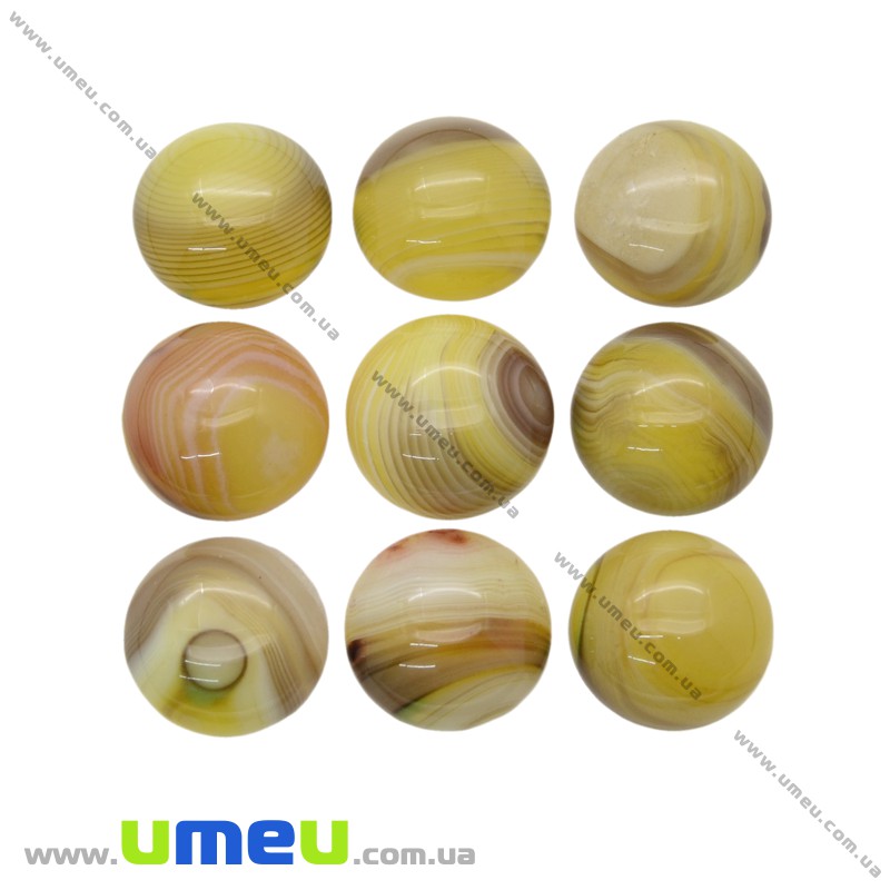 Кабошон нат. камень Агат желтый, Круглый, 16 мм (KAB-020314)