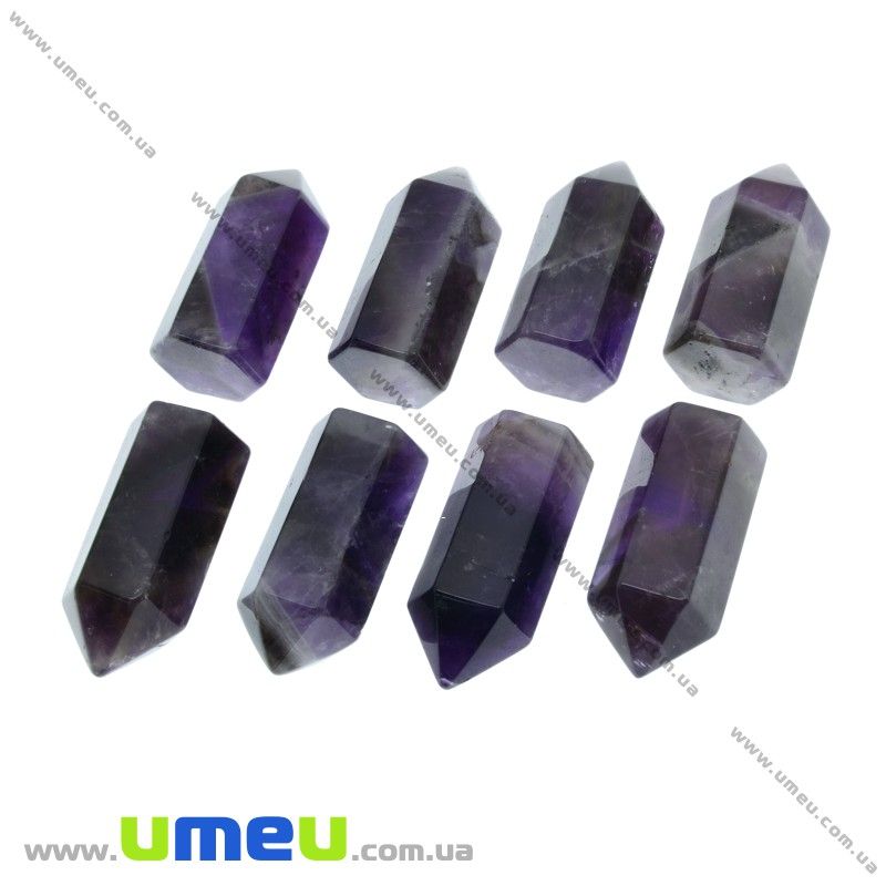 Подвеска из натурального камня, Аметист, Обелиск, 36х16 мм (POD-033025)