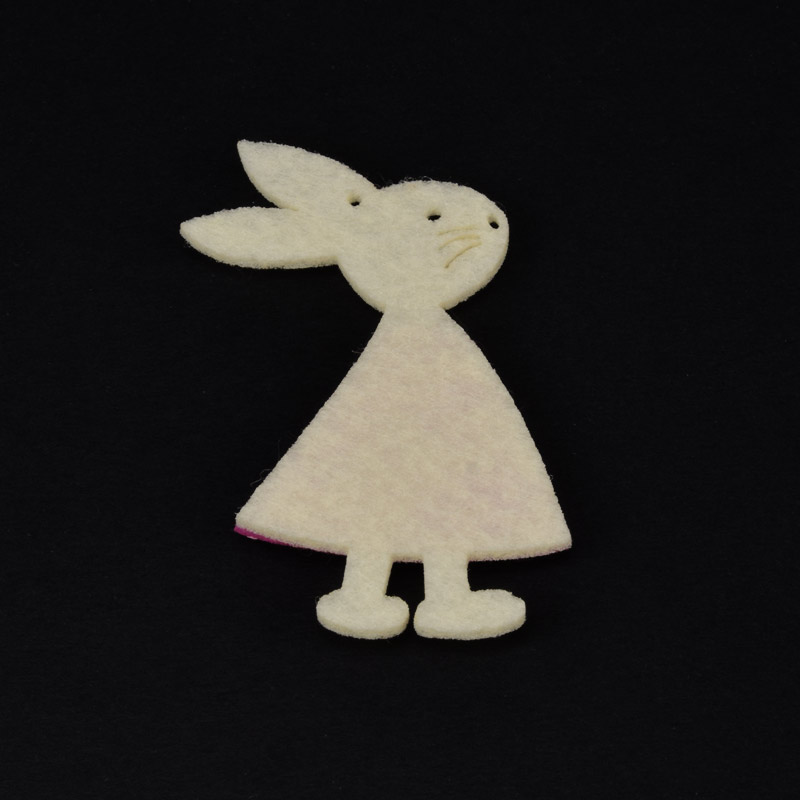 Декоративний виріб з фетру Кролик, 8х5 см, Малиновий (FLT-057297)