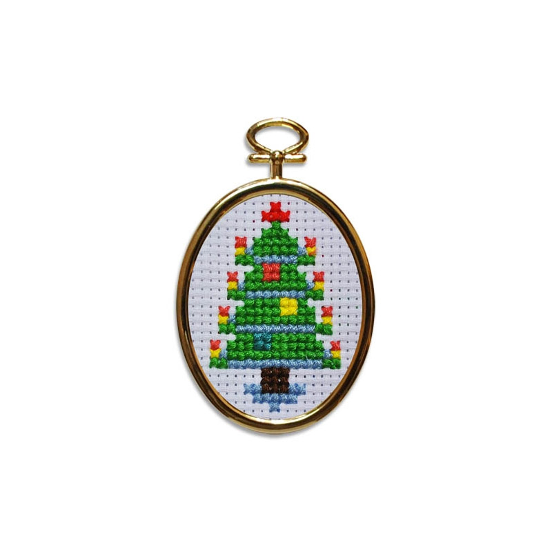 Набір для вишивання нитками з рамкою, Ялинка, 9х5 см (SXM-061242)