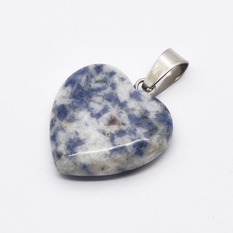 Підвіска Серце, Натур. камінь Содаліт, 20х20 мм (POD-054363)