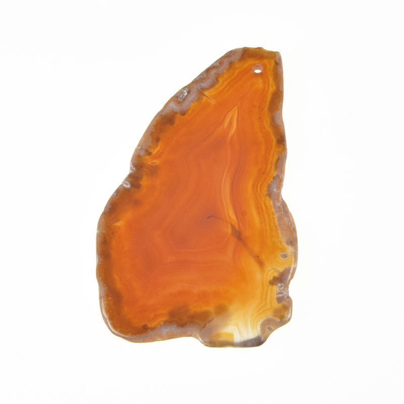 Зріз Агата, Червоно-коричневий, 72х44 мм (POD-014333)