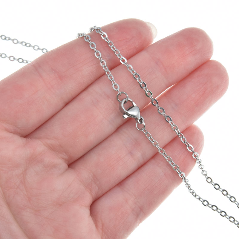 Основа на шею из нерж. ст., Темное серебро, 2,2 мм, 55 см (STL-005037)