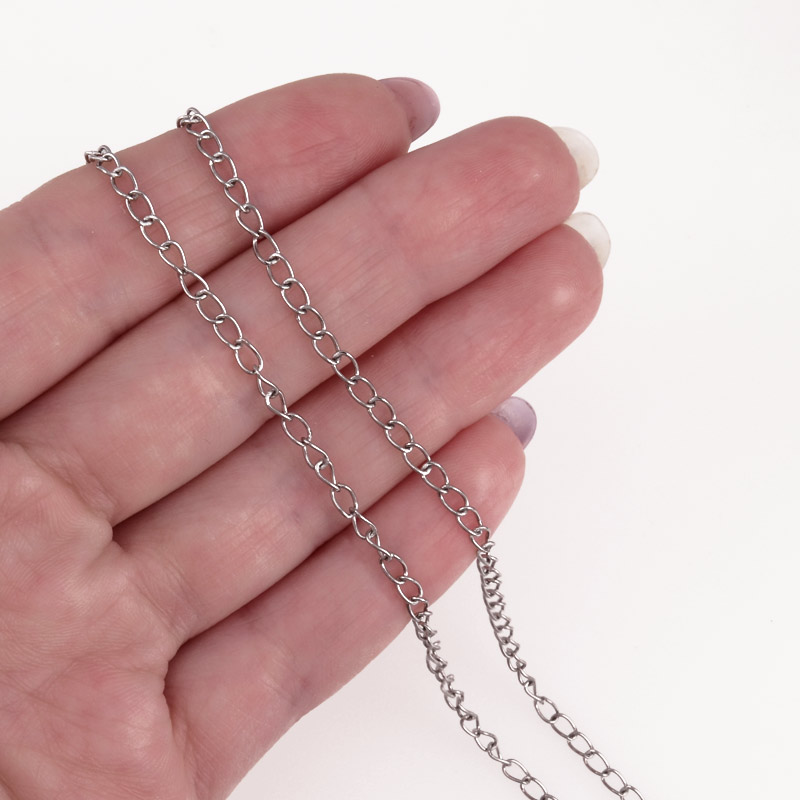 Ланцюг з нержавіючої сталі, 2,6 мм, Темне срібло (ZEP-055319)