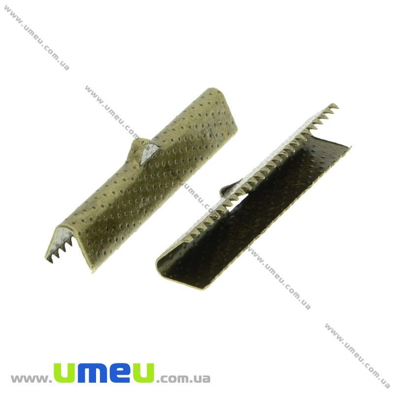 Затиск для стрічок, 35х8 мм, Антична бронза (ZAG-031819)