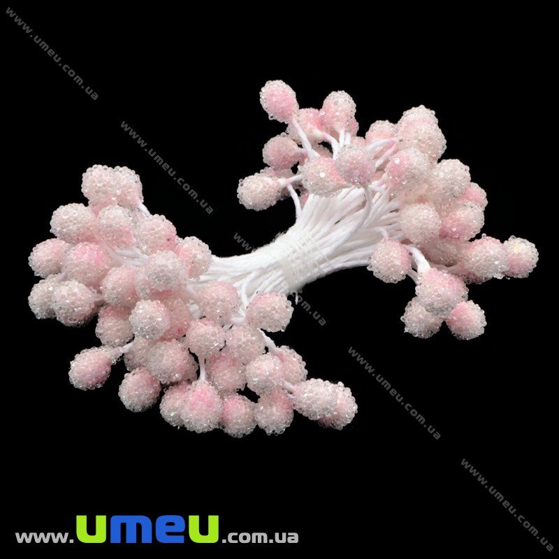 Тычинки на нитке в сахаре, Розовые светлые, 1 пучок (DIF-014999)