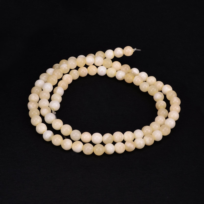 Намистини Нефрит жовтий, Натур. камінь, 4,5 мм, Круглі (BUS-051782)