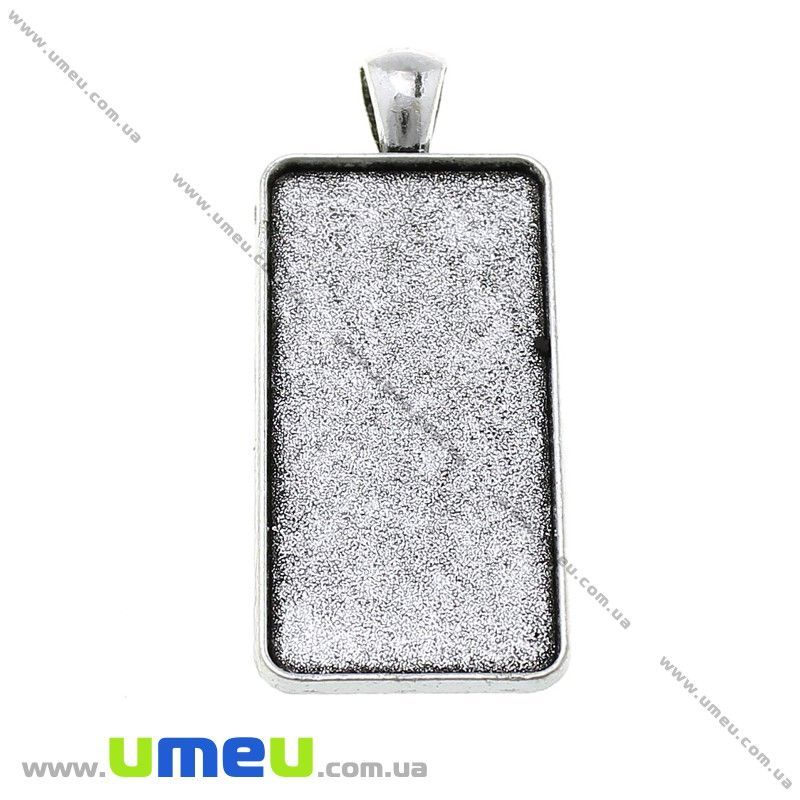 Основа прямокутна, 48х21 мм, 38х18 мм, Античне срібло (OSN-028222)