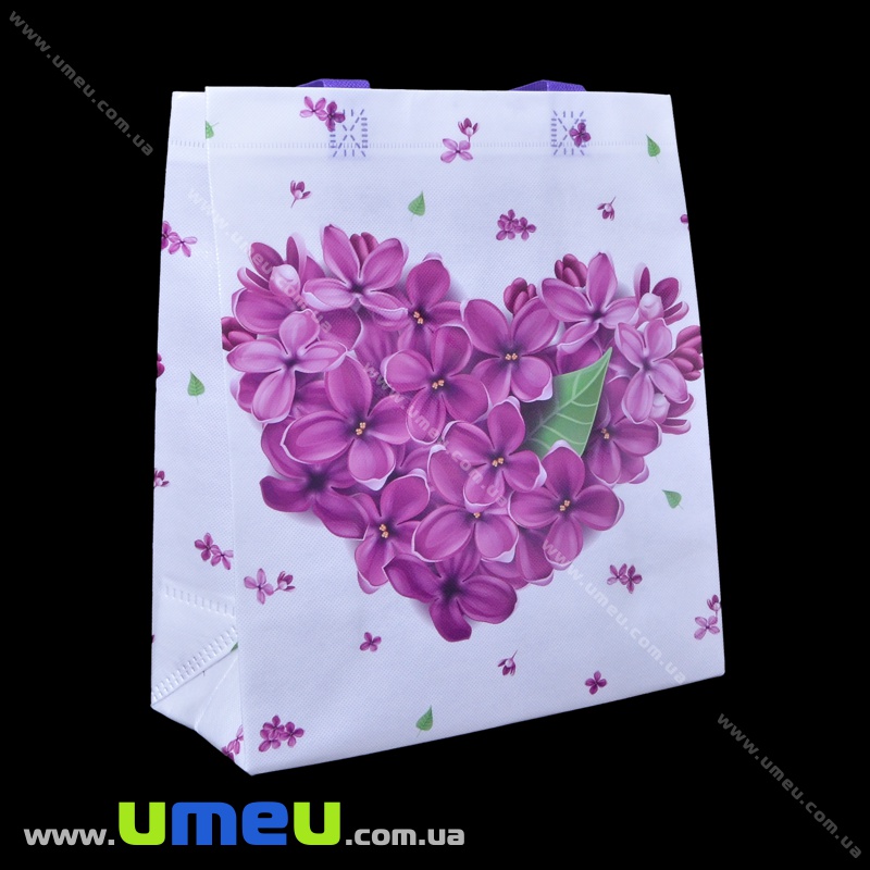 Сумка пластикова Квіти, 30х27х12 см, Біла (UPK-035717)