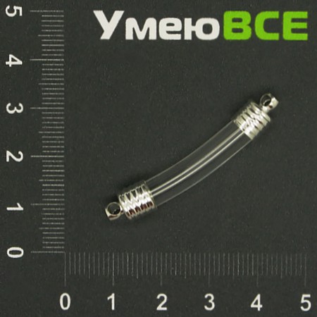 Скляна баночка коннектор, Прозора, 32х6 мм (DIF-006720)