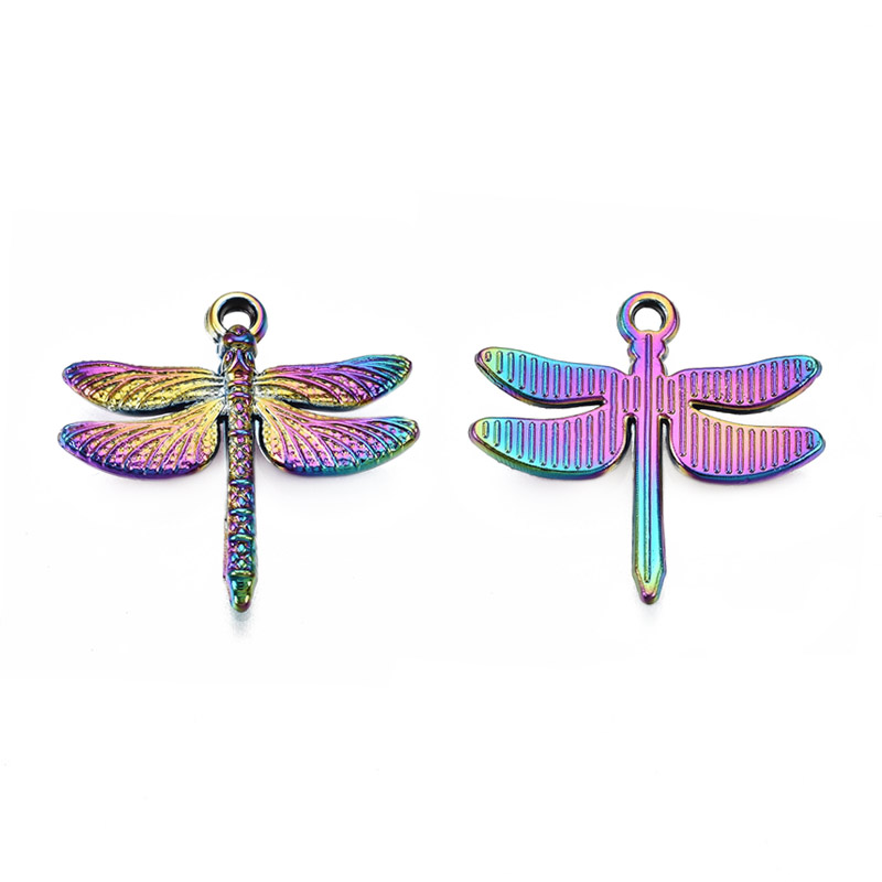 Підвіска метал. Стрекоза різнокольорова, 18х17,5 мм (POD-053896)