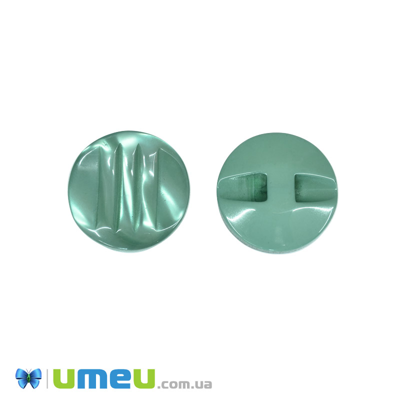 Гудзик пластиковий на півніжці тонований Круглий, 21 мм, Бірюзовий (PUG-046241)