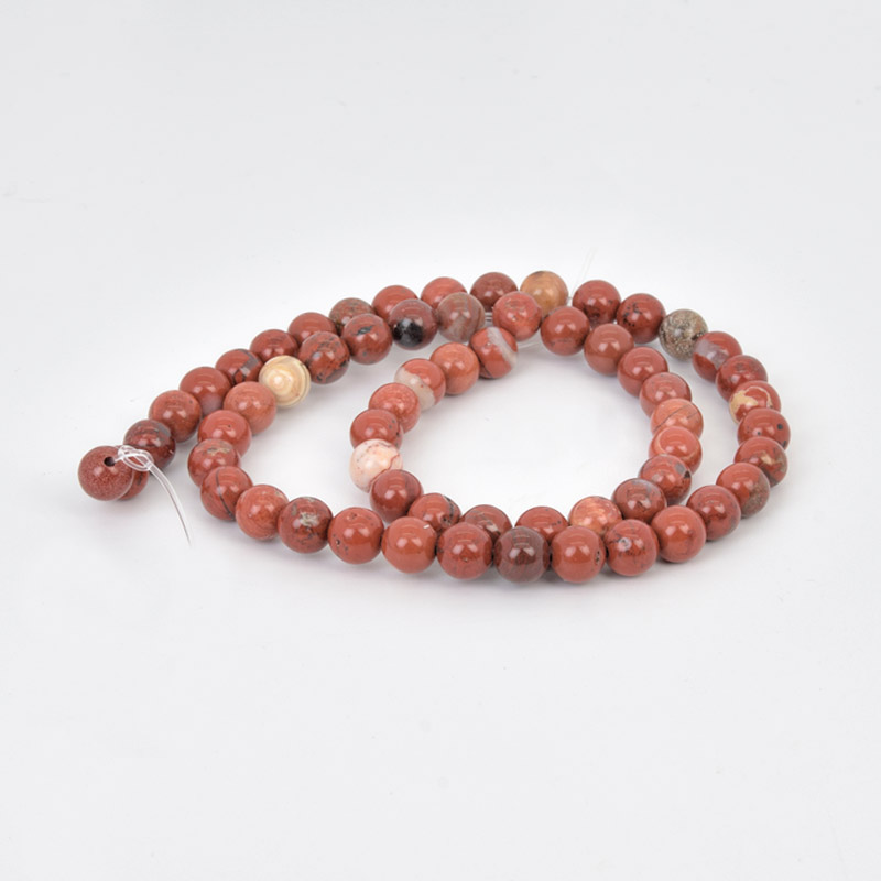 Намистини Яшма червона, Натур. камінь, 6,5 мм, Круглі (BUS-058010)