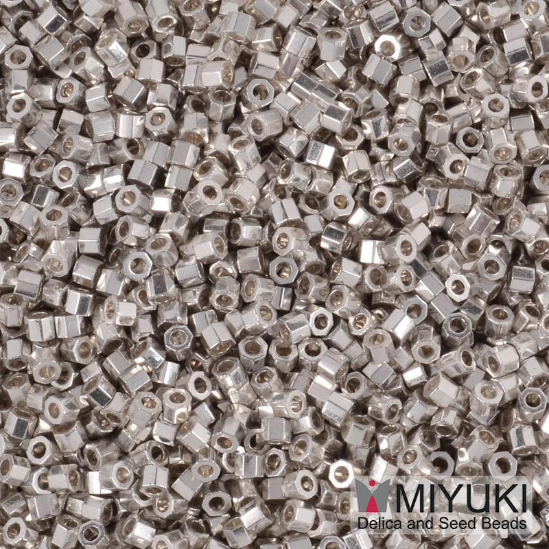 Бисер японский Miyuki Delica Cut 11/0 DBC0035, Гальванизированный, Серебристый (BIS-051230)