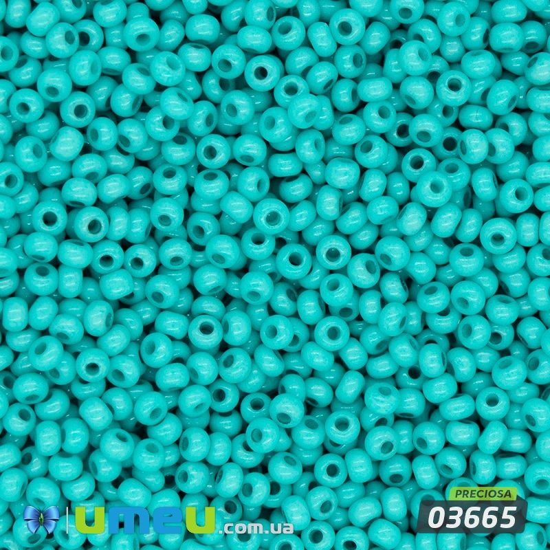 Бісер чеський №280/03665, Бірюзовий, Натуральний, 10/0 (BIS-043842)