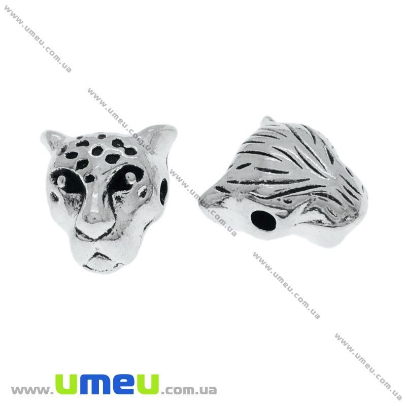 Намистини мет. Леопард, 10х9х7 мм, Античне срібло (BUS-025607)
