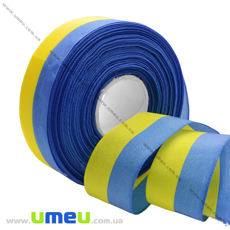 Стрічка тканинна, Жовто-блакитна, 30 мм (LEN-010236)