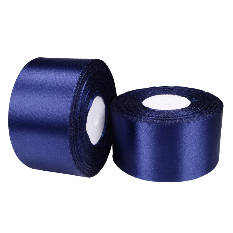 Атласна стрічка, 50 мм, Синя темна (LEN-055749)