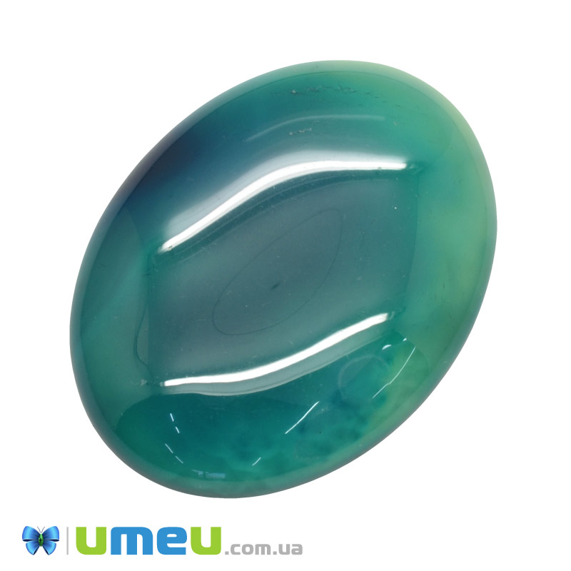 Кабошон нат. камінь Агат синій, Овал, 40х30 мм (KAB-050591)