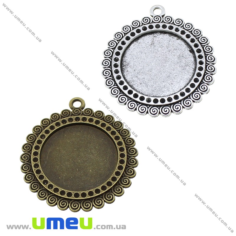 Основа кругла, 51х46 мм, 30 мм, Антична бронза (OSN-028243)