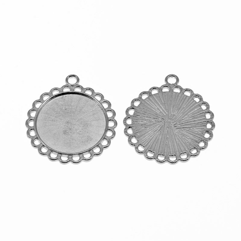 Основа кругла, 30х26 мм, 20 мм, Темне срібло (OSN-056072)
