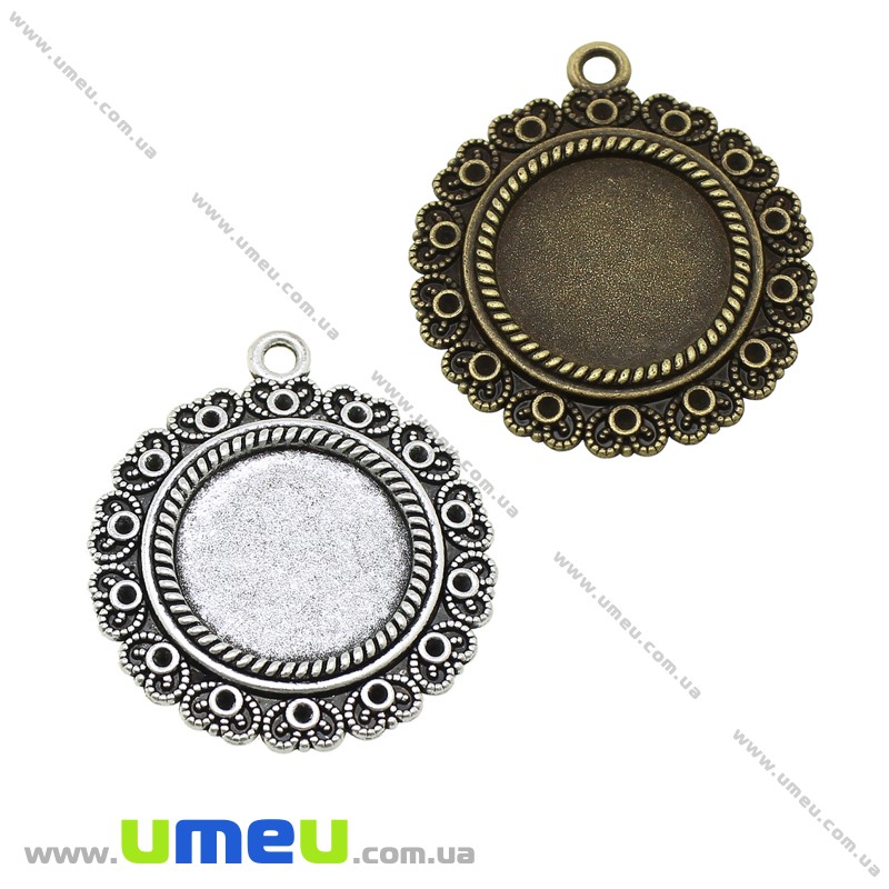 Основа кругла, 39х34 мм, 20 мм, Антична бронза (OSN-028263)