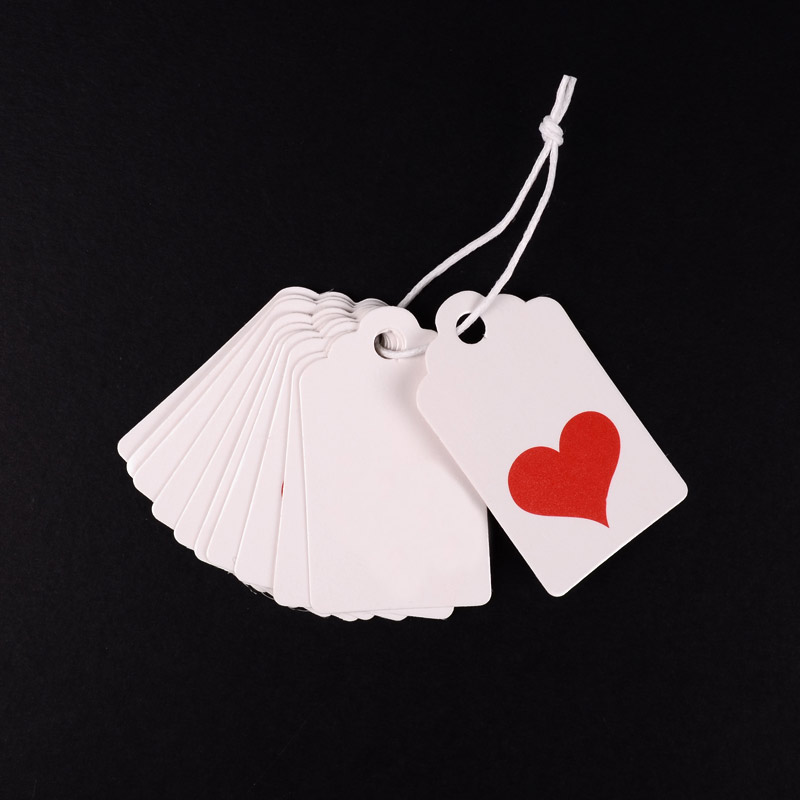 Бирки для подарков с принтом, 50х30 мм, Белые (UPK-056269)