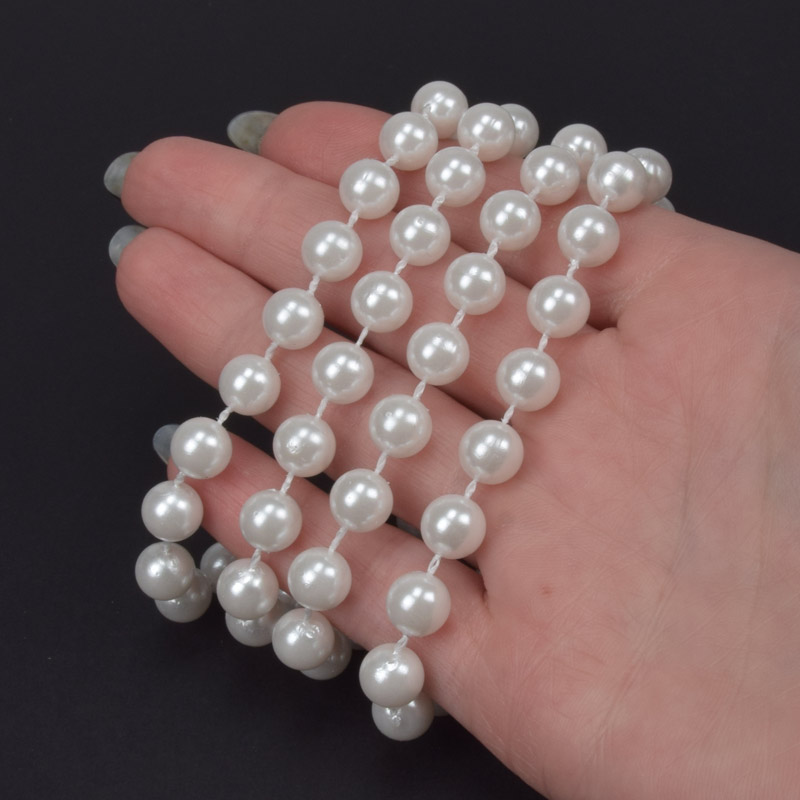 Намистини на нитці, Перли, 8 мм, Білі (KAB-060984)