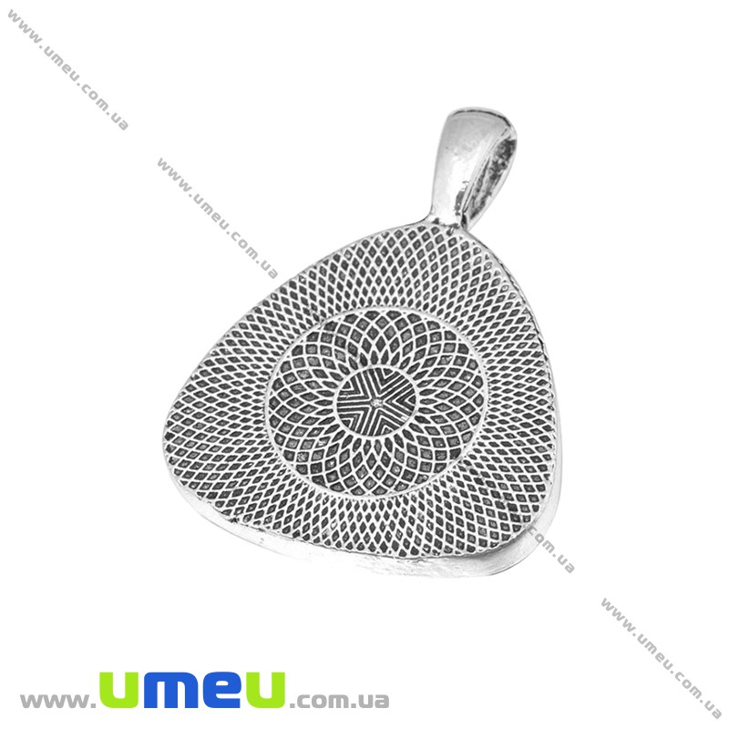 Основа трикутна, 35х27 мм, 24 мм, Античне срібло (OSN-020036)