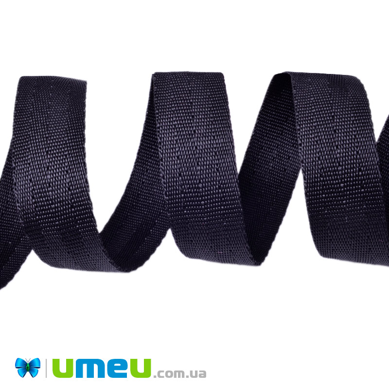Стрічка ремінна для рюкзаків (стропа) «Ялинка», 20 мм, Чорна (LEN-040944)