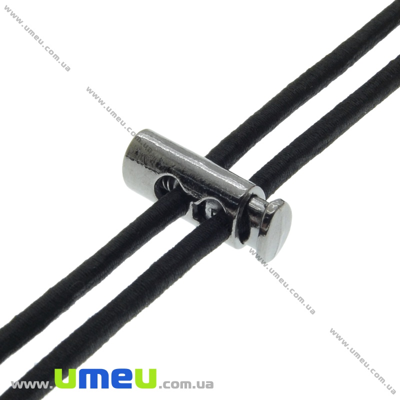 Фіксатор для шнура металевий на 2 отвори, 23х9х6 мм, Чорний (SEW-035965)