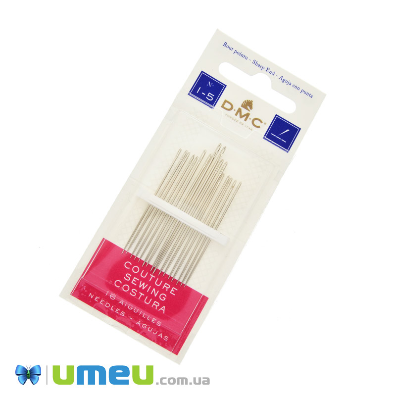 Набір голок для вишивання DMC (Франція) №1-5 з гострим кінчиком, 16 шт (UPK-047512)