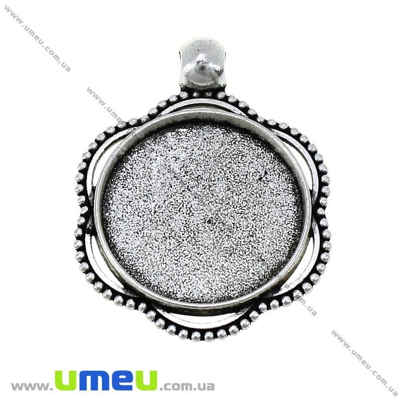 Основа кругла, 33х25 мм, 20 мм, Античне срібло (OSN-028240)