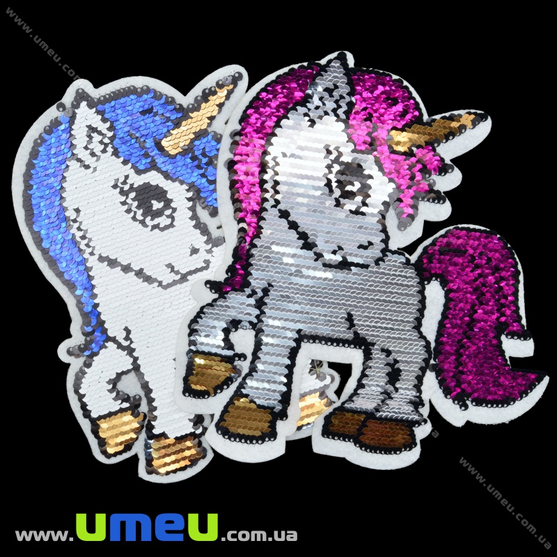 Термоаплікація двостороння Єдиноріг, 21х20 см (APL-035233)