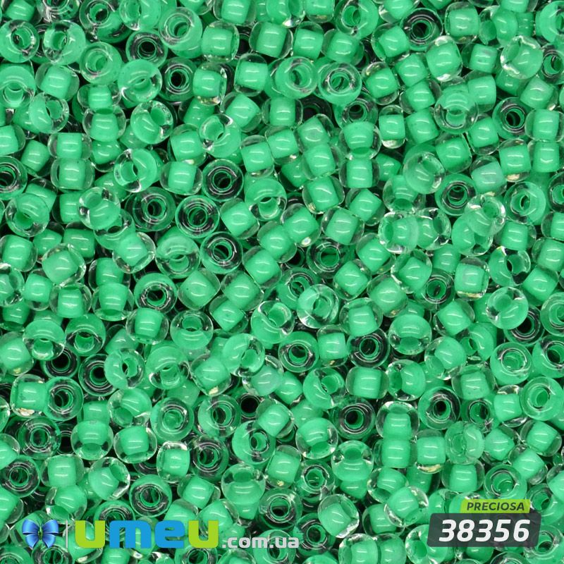 Бісер чеський №655/38356, Салатовий, Пофарбований, 10/0 (BIS-047839)