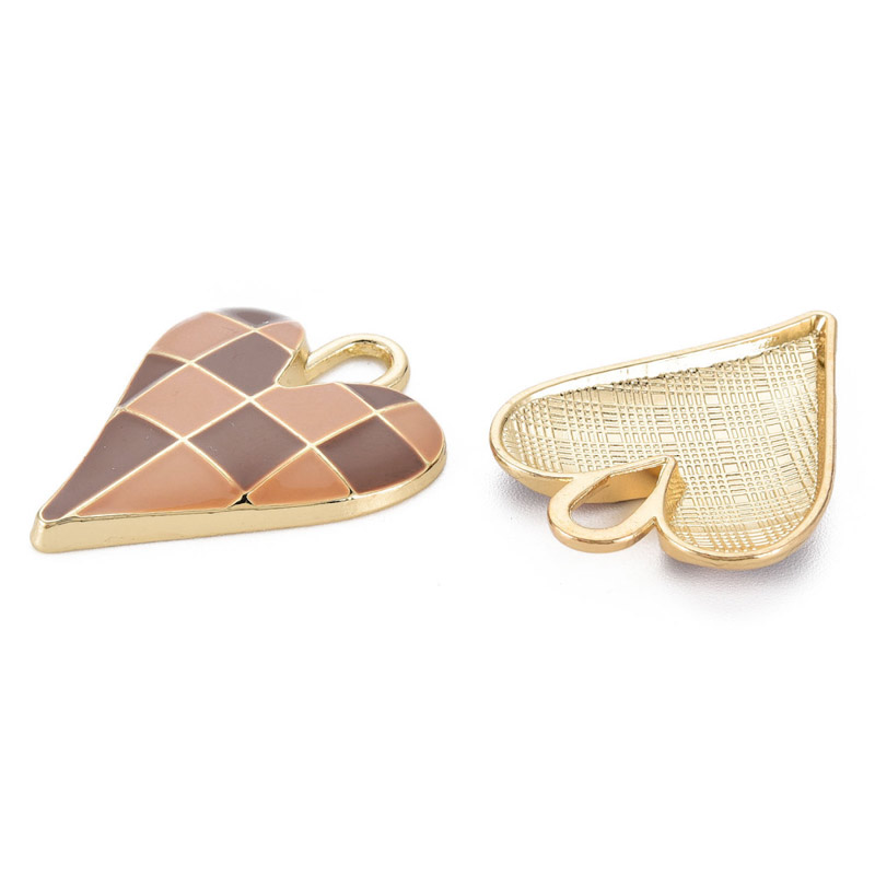 Підвіска метал. Серце, Стійке покриття, 34,5х25,5 мм, Світле золото (POD-053505)