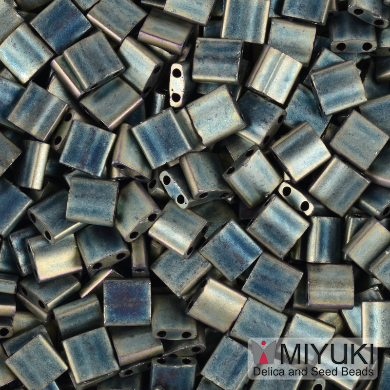 Бісер японський Miyuki TILA №2008, 5х5 мм, Ірис зелений матовий (BIS-053212)