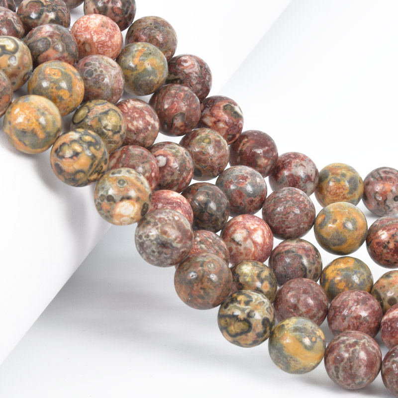 Намистини Яшма леопардова, Натур. камінь, 10,5 мм, Круглі (BUS-058028)