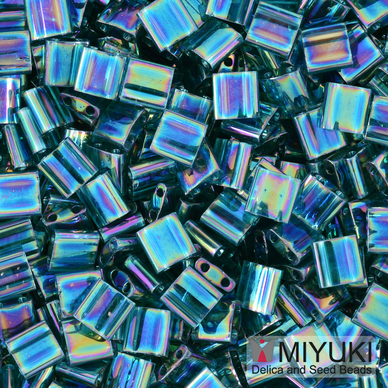 Бісер японський Miyuki TILA №2458, 5х5 мм, Бірюзовий АВ (BIS-053221)