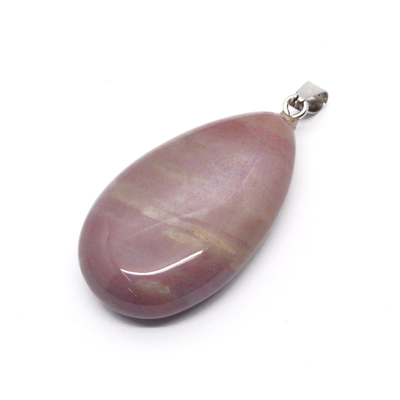 Подвеска Капля, Натур. камень Агат индийский, 44х24х12 мм (POD-054395)