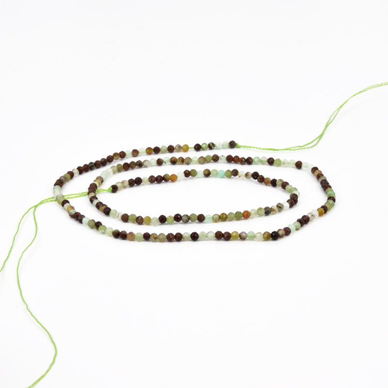 Намистини Хризопраз, Натур. камінь, 2-2,5 мм, Круглі грановані (BUS-058204)