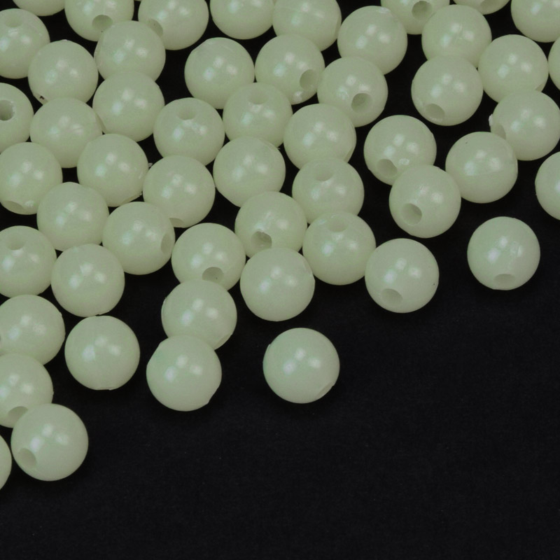 Намистини акрилові Фосфорисцентні, Круглі, 6 мм, Салатові (BUS-059861)