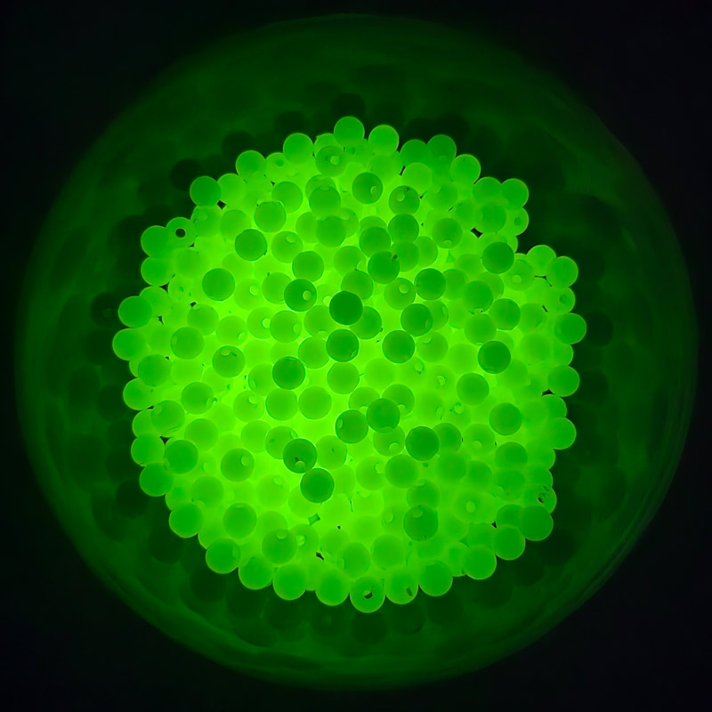 Намистини акрилові Фосфорисцентні, Круглі, 6 мм, Салатові (BUS-059861)